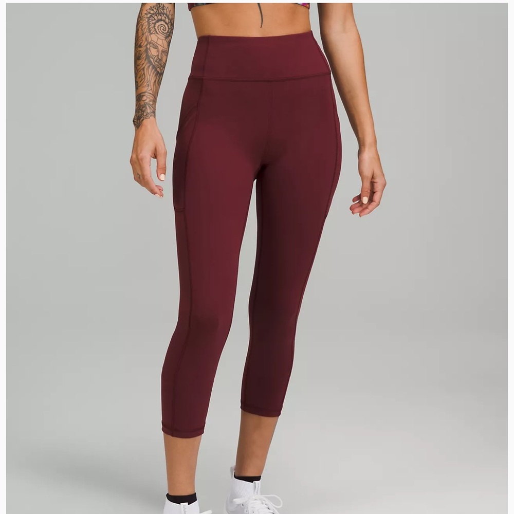 Lululemon leggings in the color red merlot